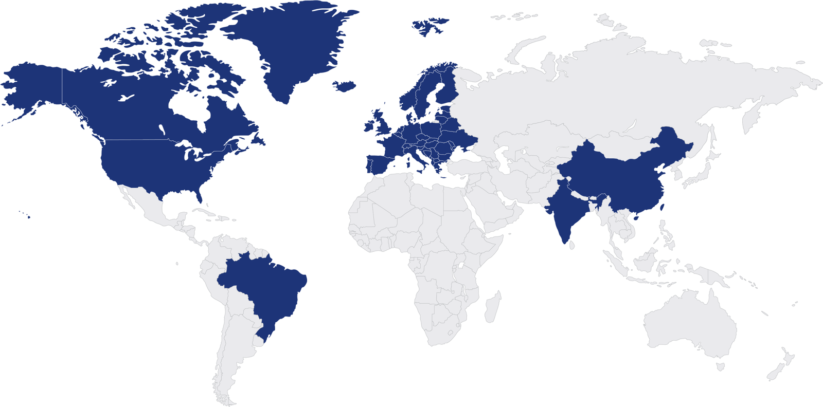 Mapa ilustrativo de cobertura internacional
